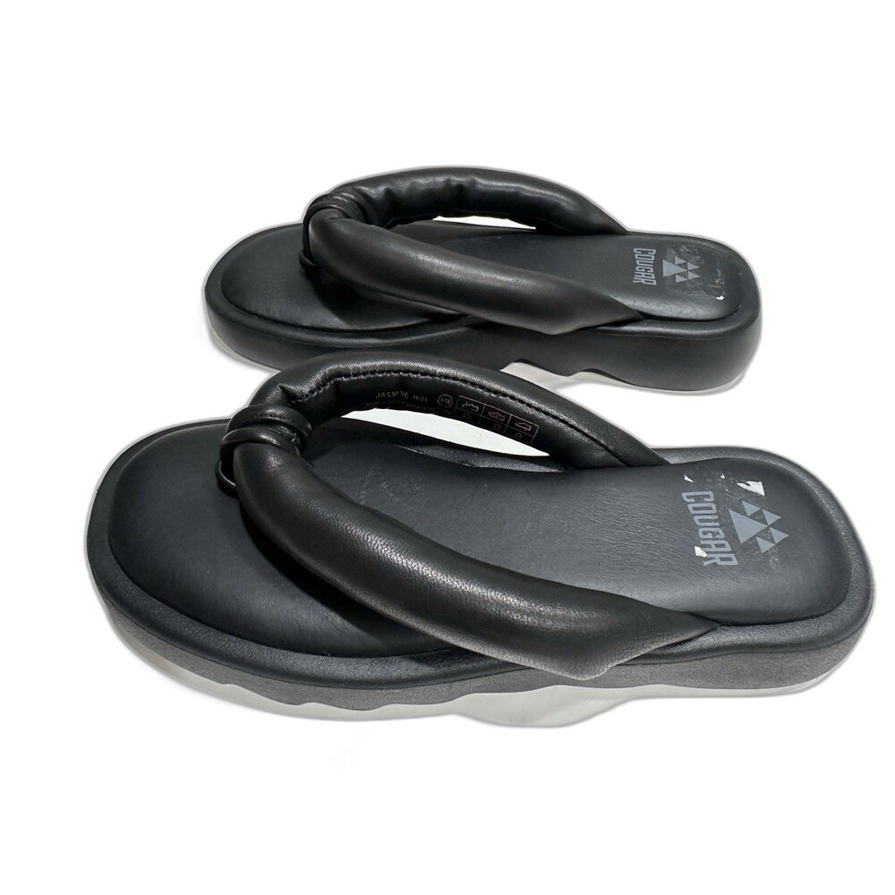 Cougar Jasmine Black Cushioned Platform Flip Flops Sandals Women’s 6M Comfort
